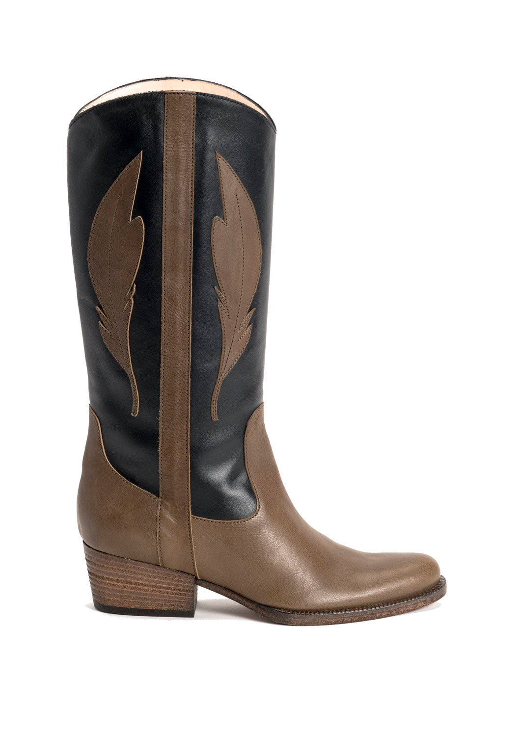 Cowboystiefel in Olivbraun