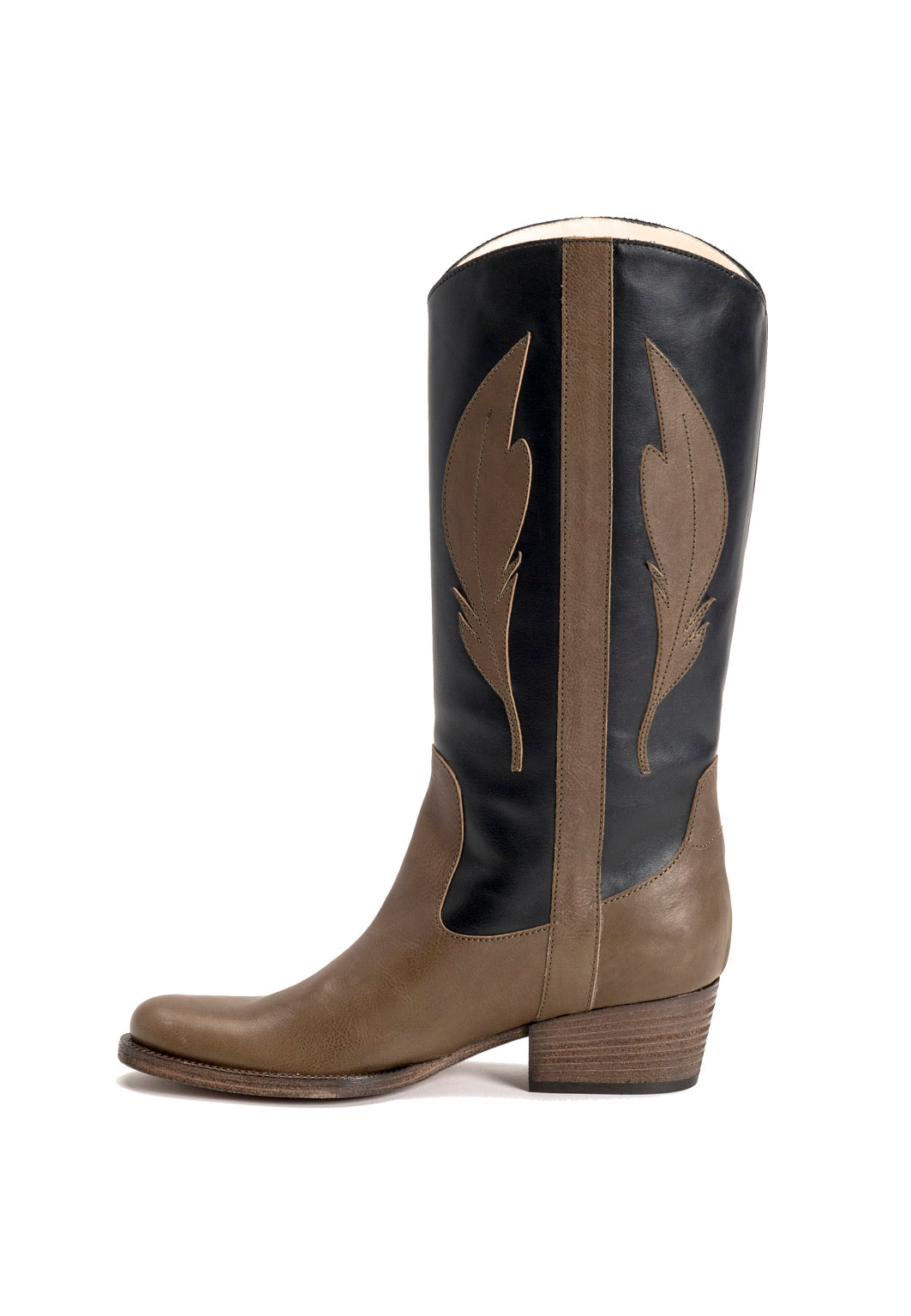 Cowboystiefel in Olivbraun