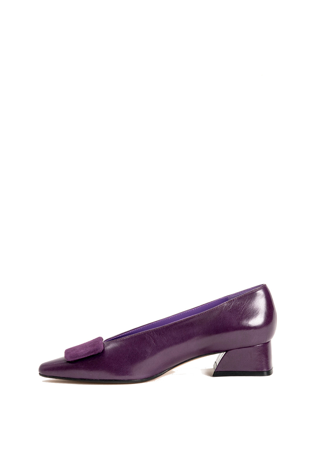 Pumps mit Wildlederpatch in Lila