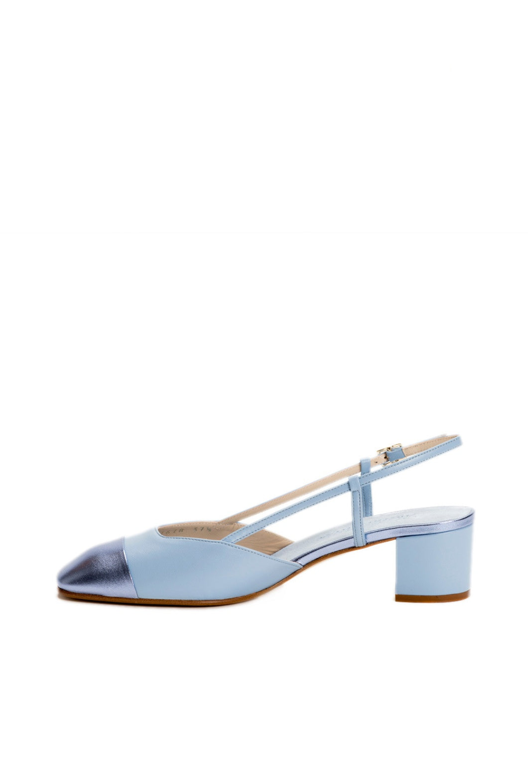 Slingback Pumps mit eckiger Kappe in Hellblau