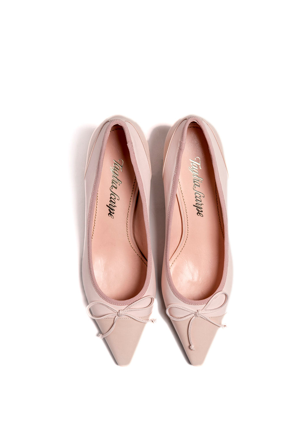 Pumps mit Kontrastkappe aus Nappaleder in Rosa