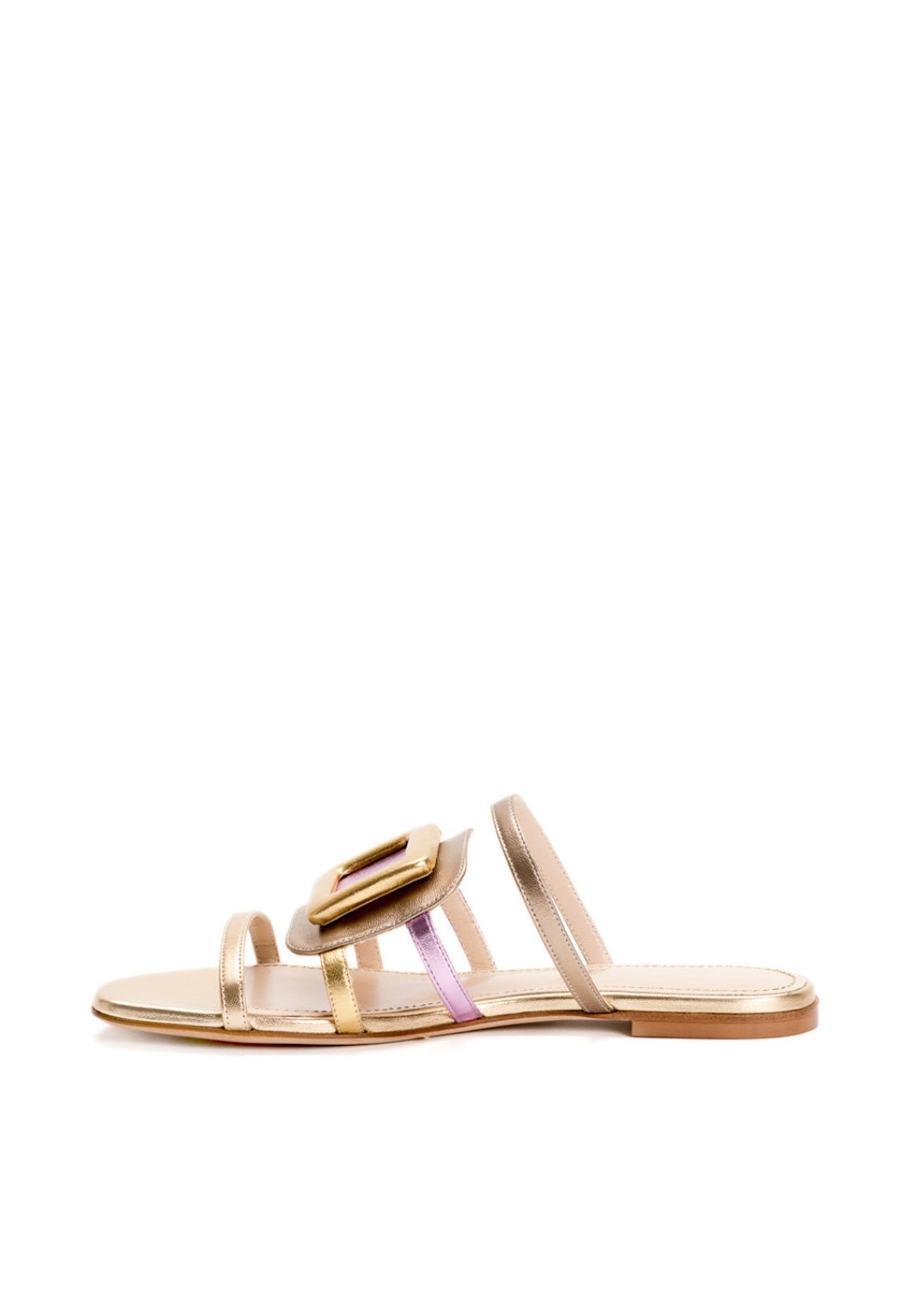Sandale mit Applikation in Gold