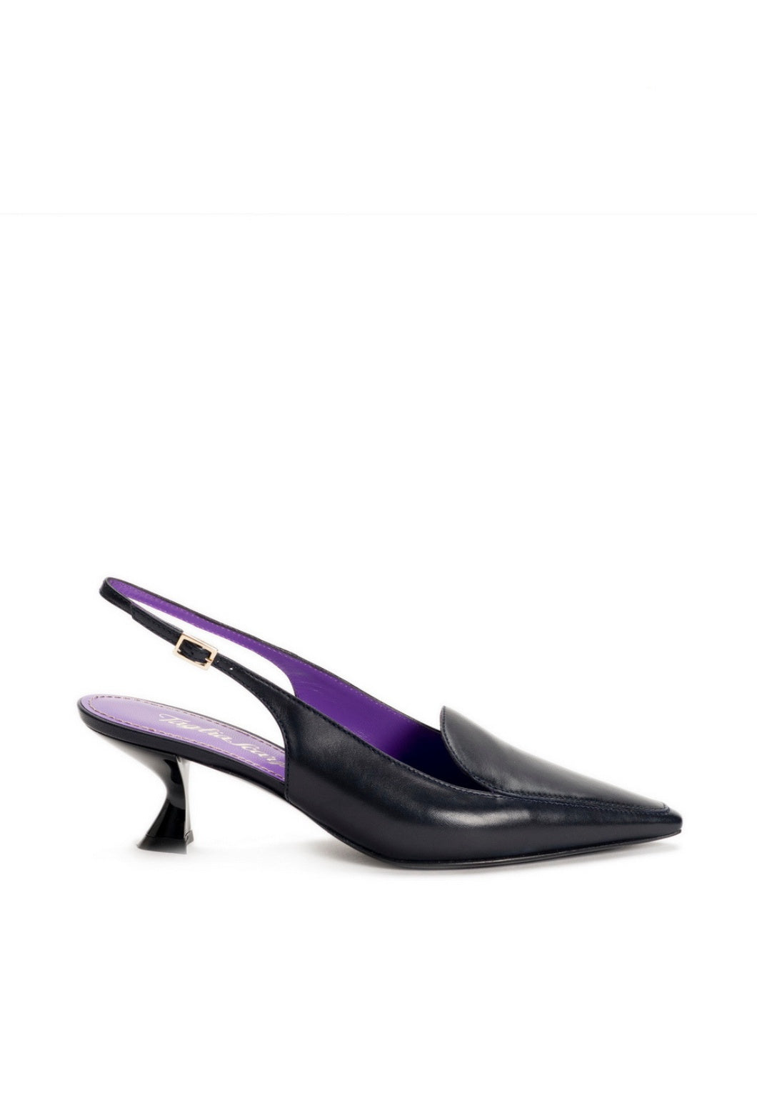 Hochgeschlossene Slingback Pumps in Navy