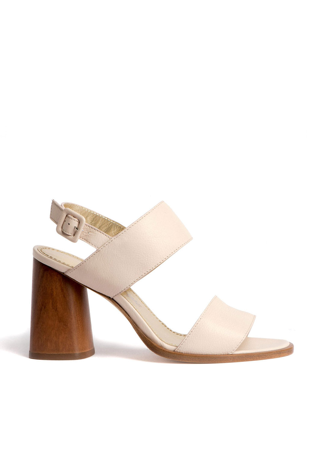 Sandalette mit Holzabsatz in Hellrosa