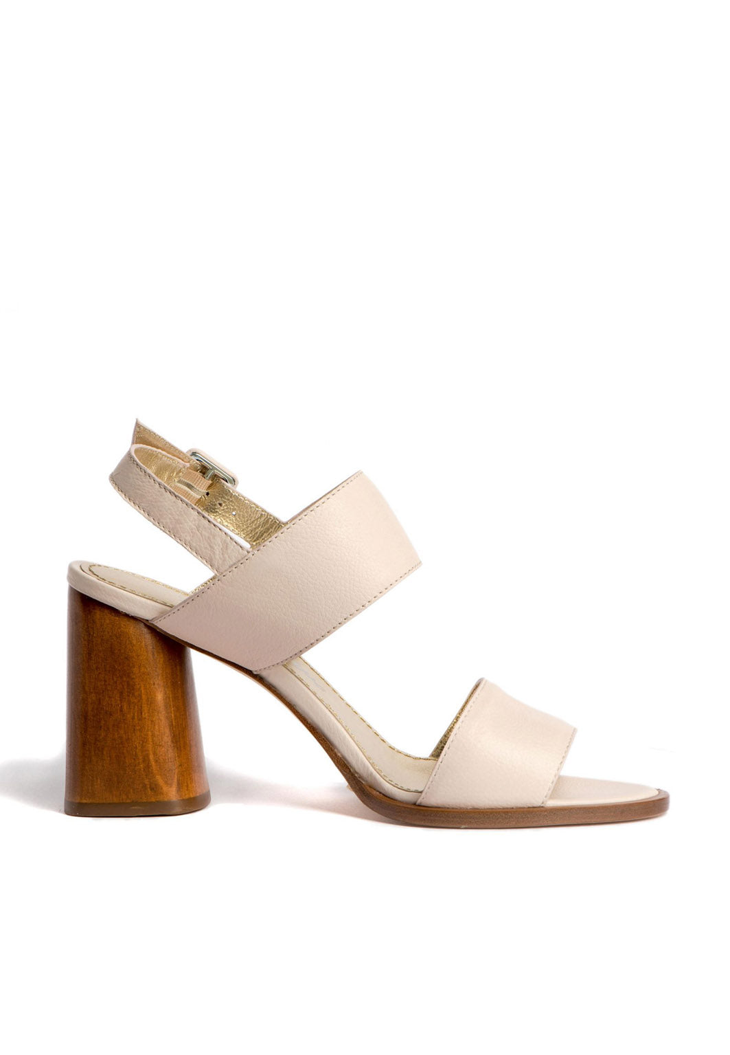 Sandalette mit Holzabsatz in Hellrosa