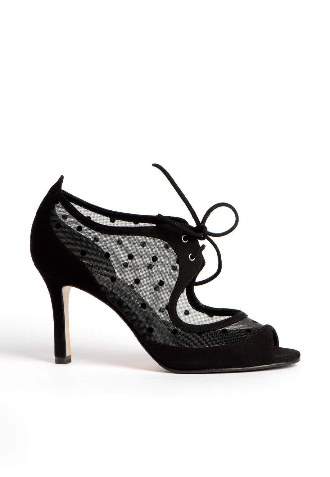 Schnürschuhe mit Netz Schwarz