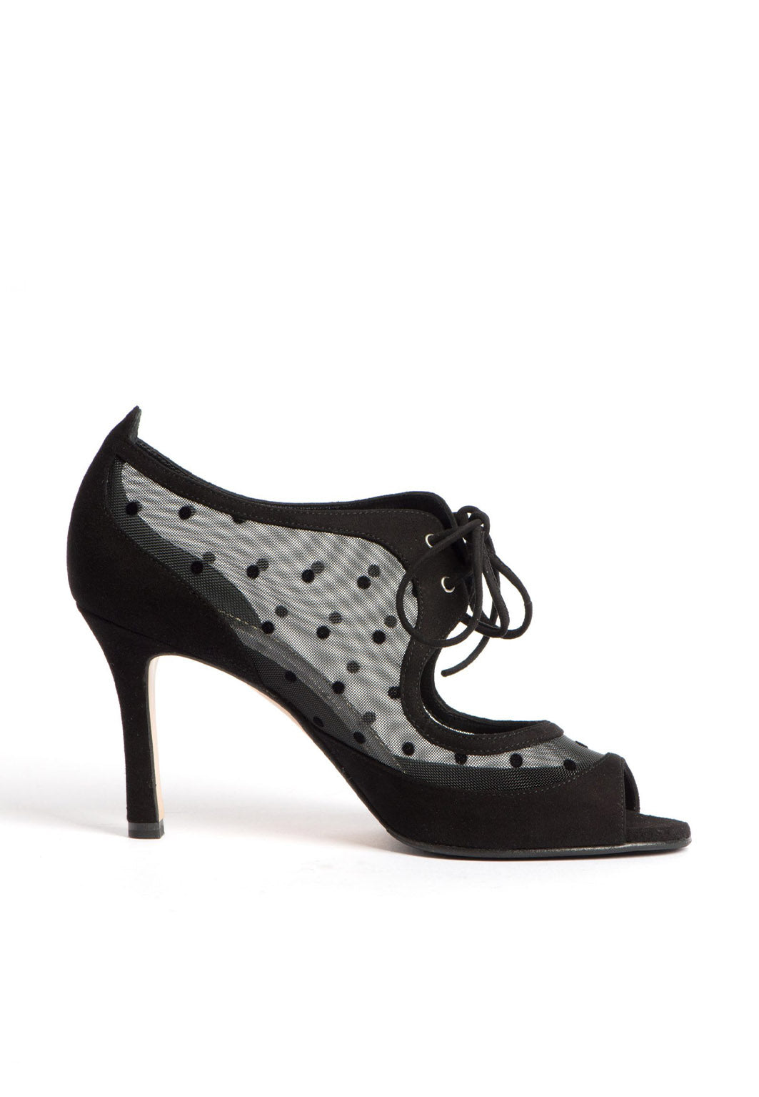Sandalette zum Schnüren aus Netzstoff