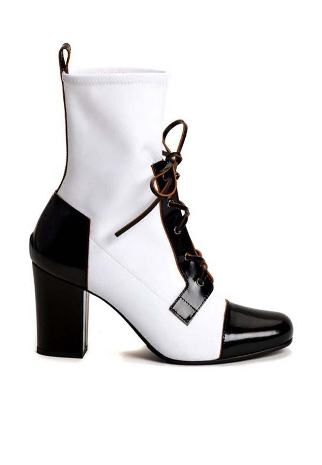 Stiefelette mit Neopreneinsatz in Weiß