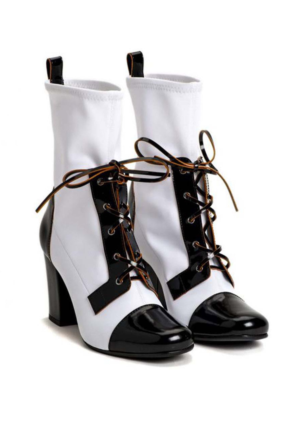 Stiefelette mit Neopreneinsatz in Weiß