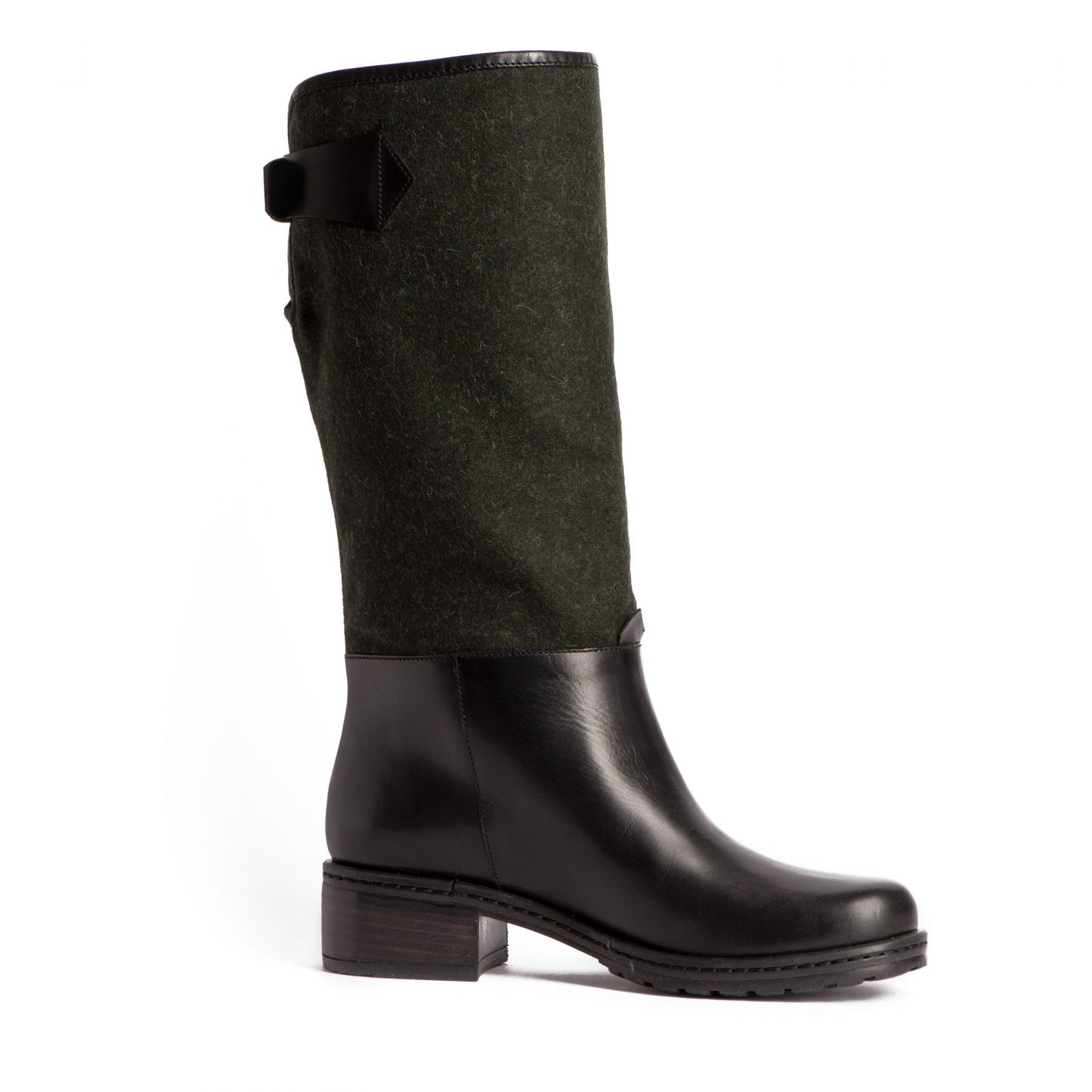 Stiefel aus Loden in Dunkelgrün