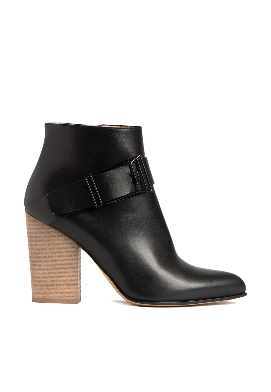 Stiefelette mit Schnalle in Schwarz