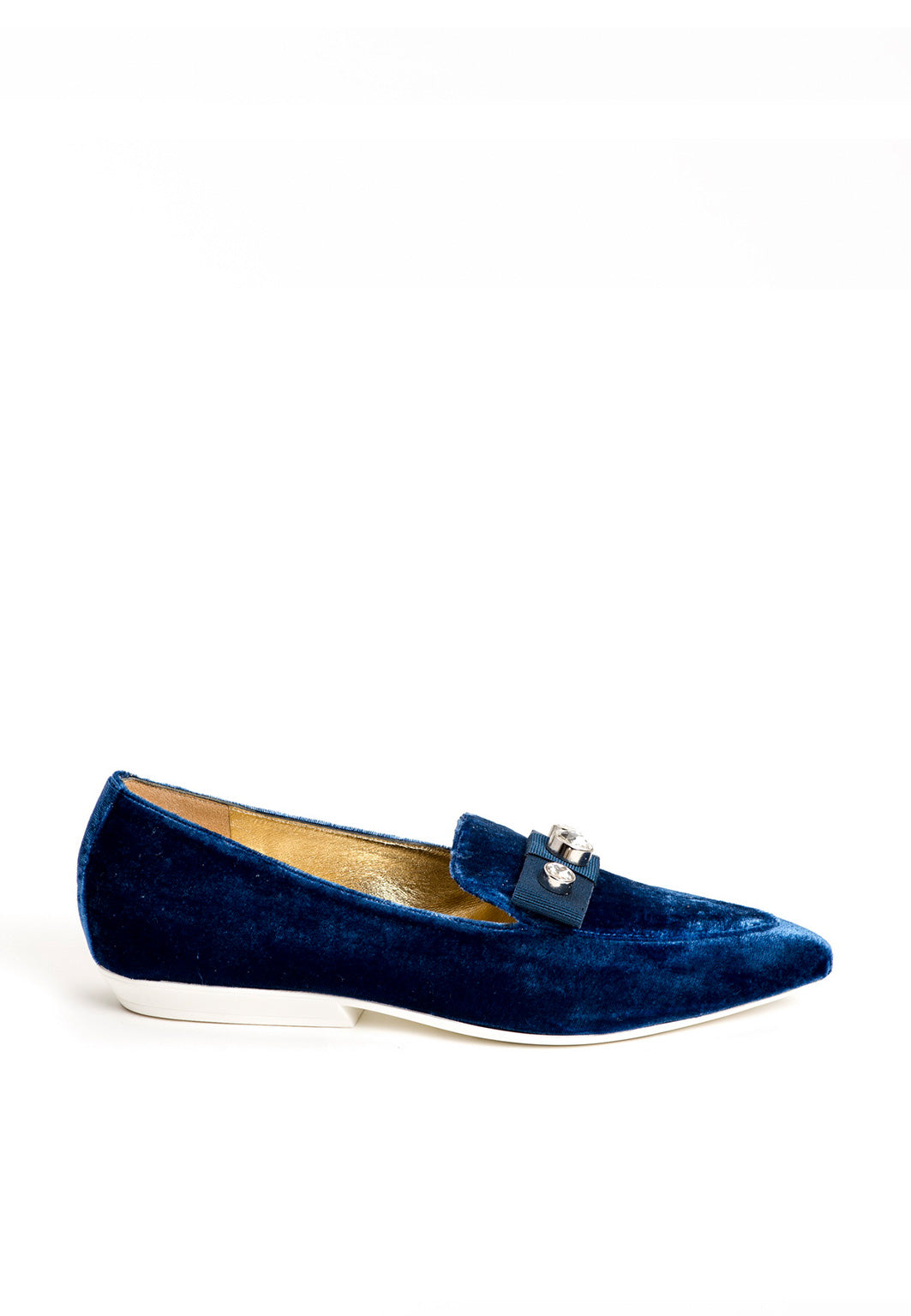 Loafer mit Swarovski Steinen in Navy