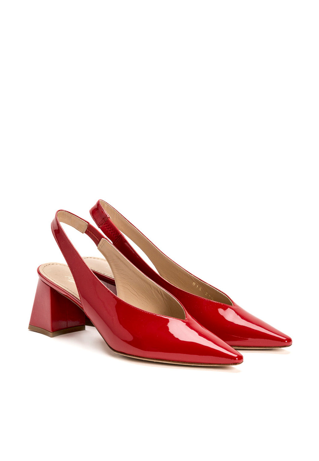 Slingback Pumps mit Blockabsatz in Rot