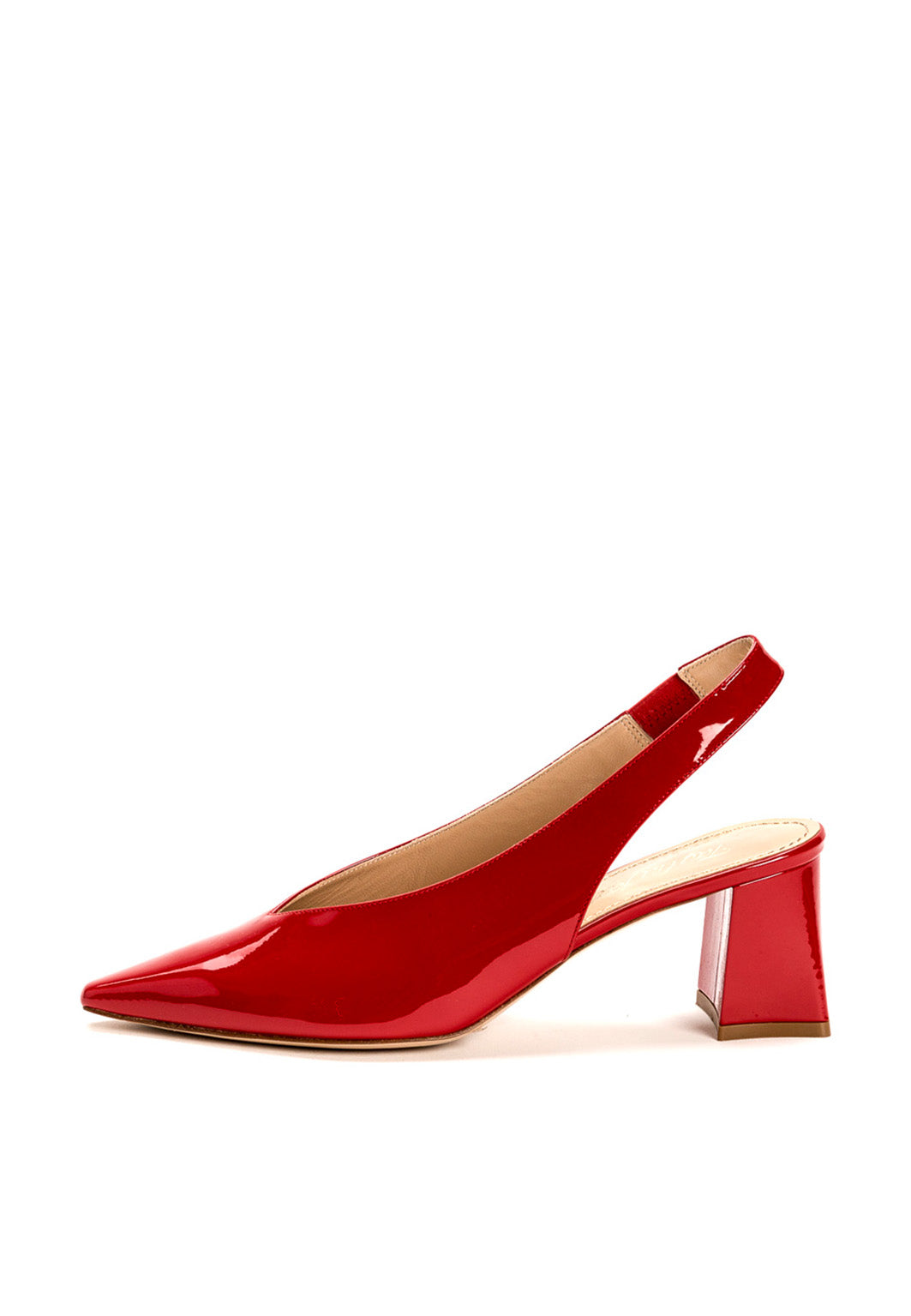 Slingback Pumps mit Blockabsatz in Rot