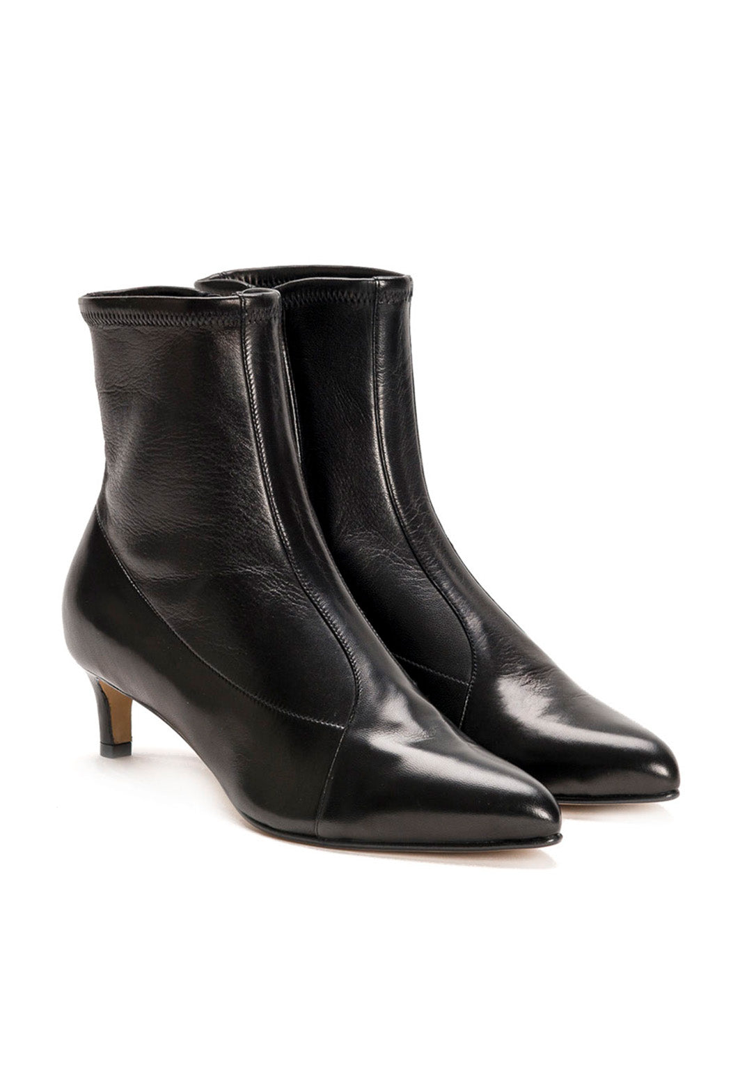 Stiefelette mit Kittenheels in Schwarz