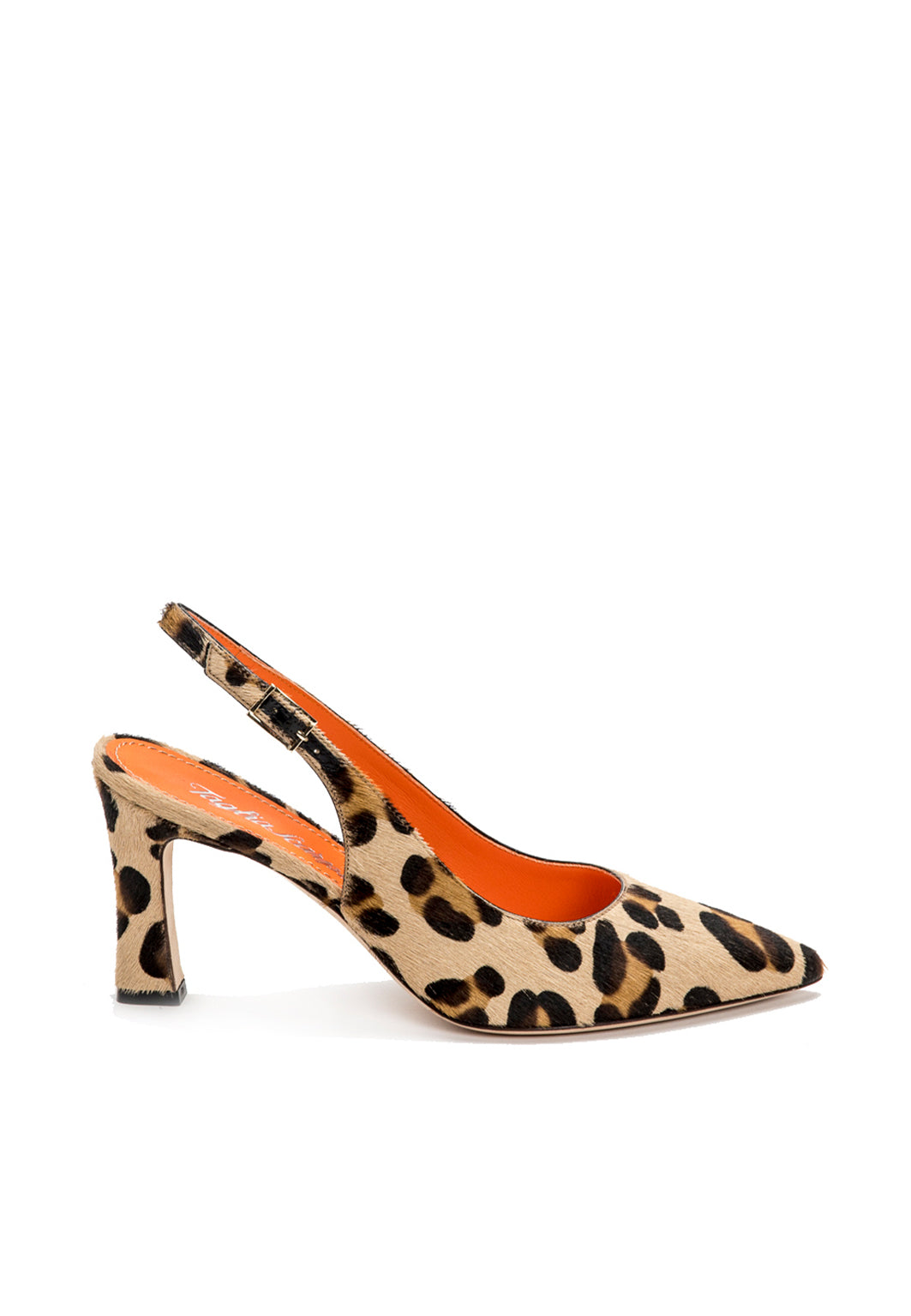 Slingback Pumps mit geschwungenem Absatz in Leomuster