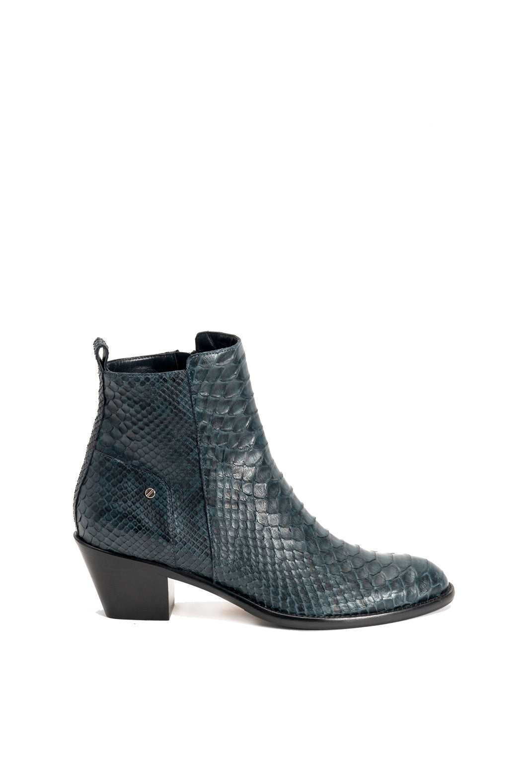 Ankle Boots im Westernlook aus Pitone in Navy