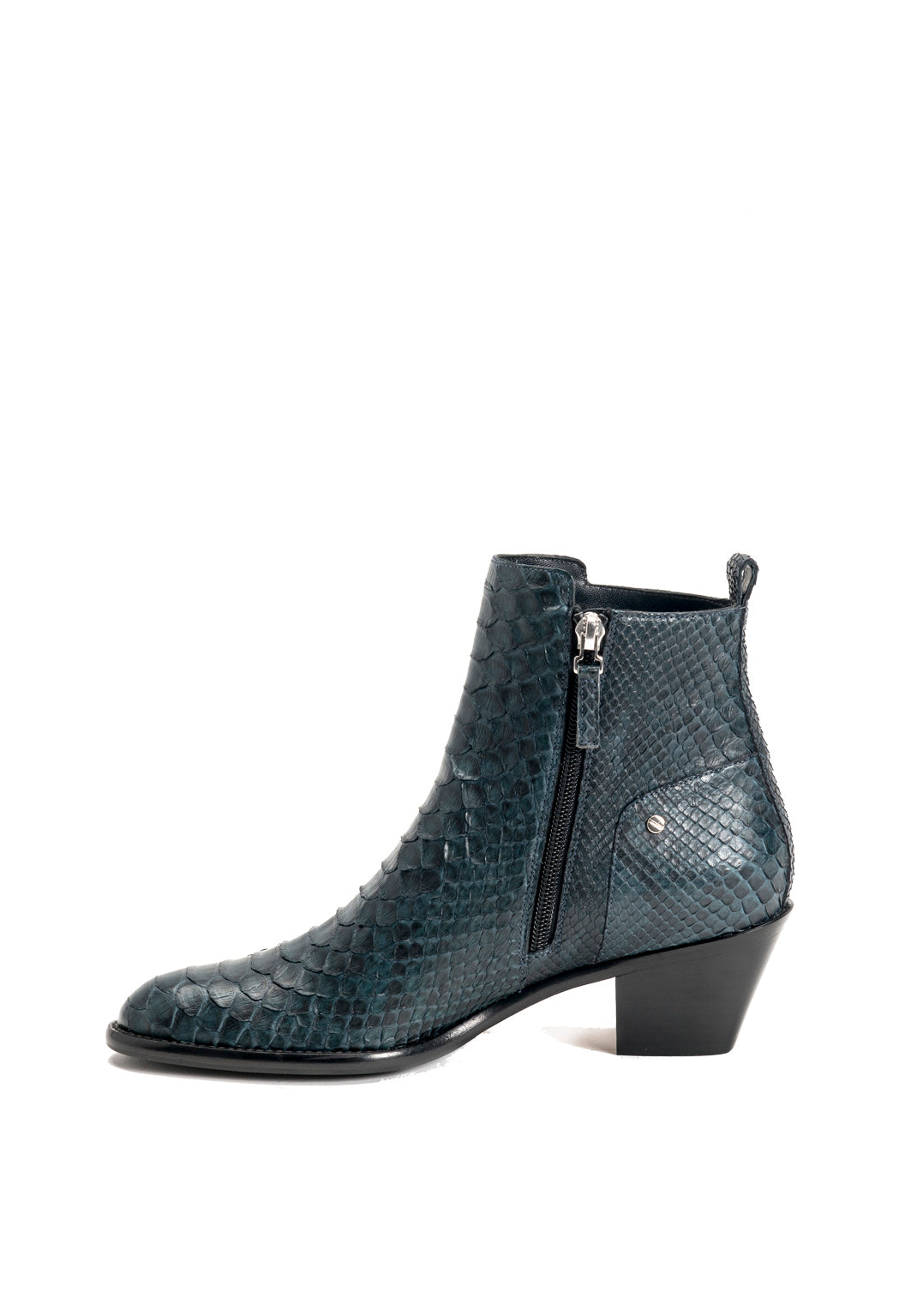 Ankle Boots im Westernlook aus Pitone in Navy