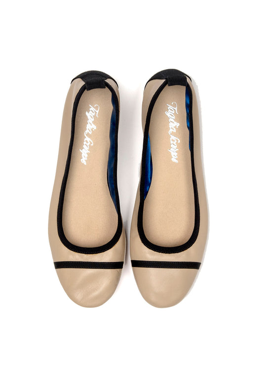 Ballerina mit flexibler Sohle in Beige