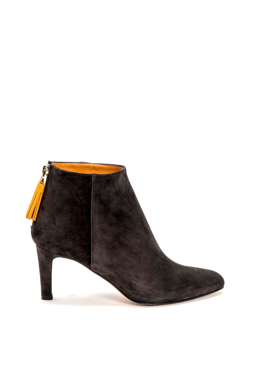 Ankle Boots aus Reversleder in Schokoladenbraun