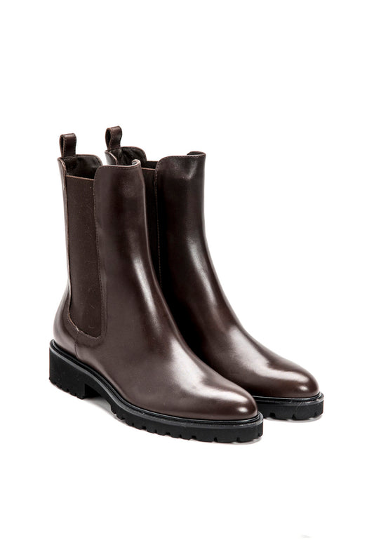 Chelsea Boots mit Profilsohle in Braun
