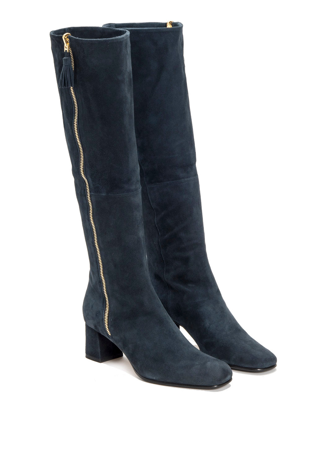 Stiefel mit Reißverschluss  in Navy zum Umschlagen