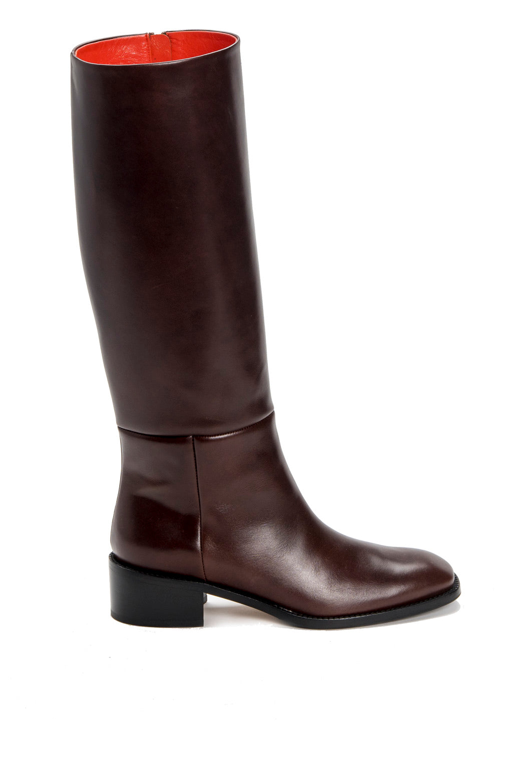 Schaftstiefel in Bordeauxbraun