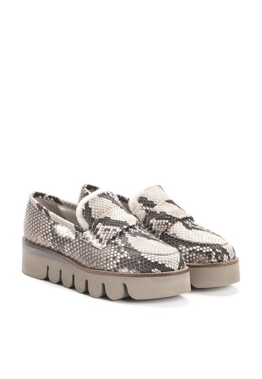 Loafer mit Plateausohle in Taupe
