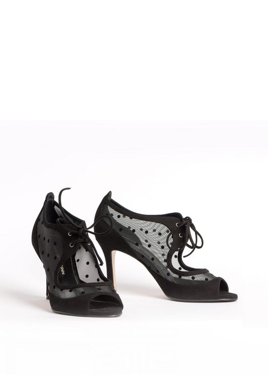 Sandalette zum Schnüren aus Netzstoff