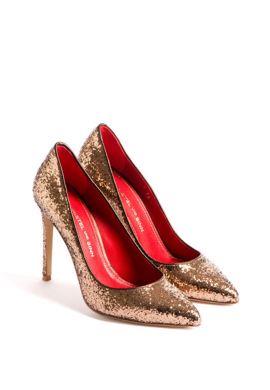 Pumps mit Stilettoabsatz in Bronze
