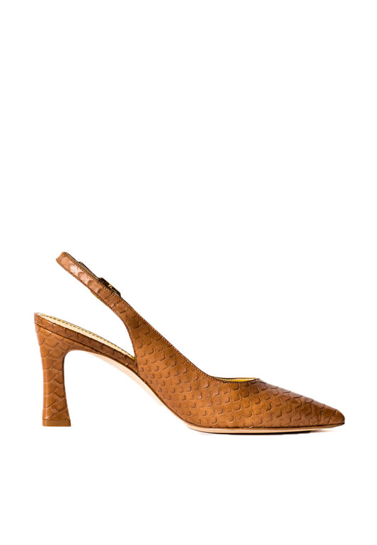 Elegante Slingback Pumps Cognac