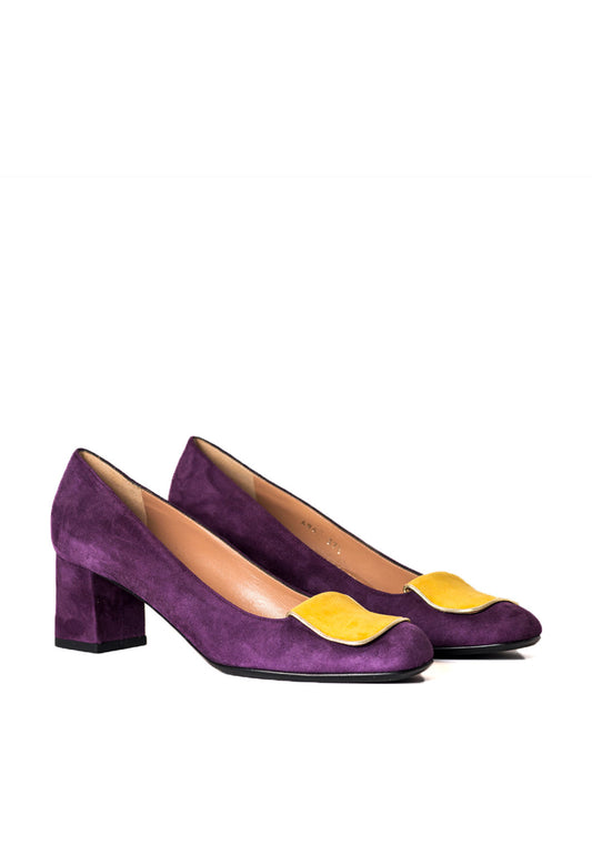 Pumps mit Patch in Lila