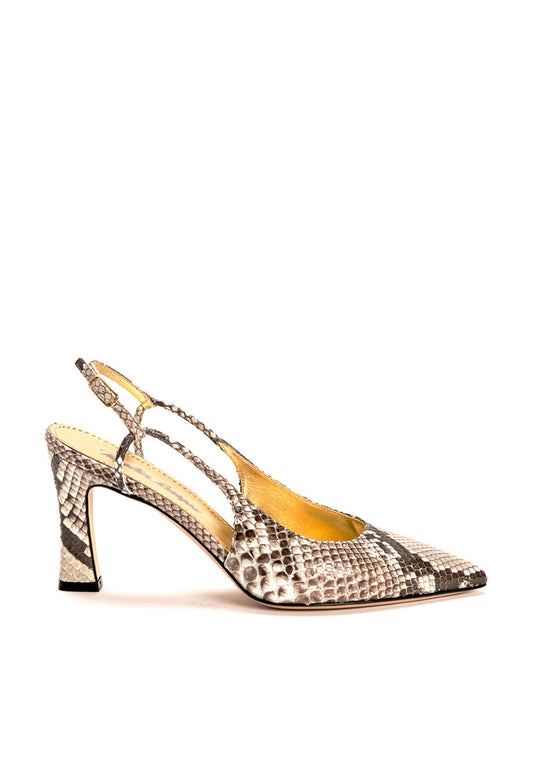 Elegante Slingback Pumps Pitone in Taupe