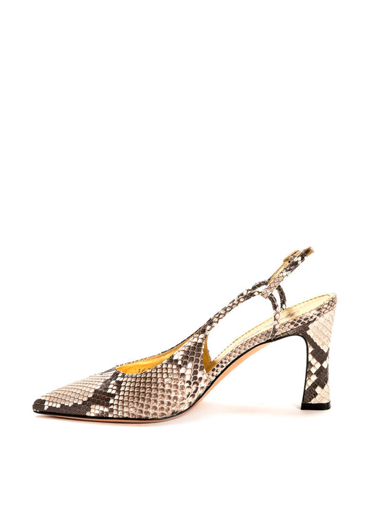 Elegante Slingback Pumps Pitone in Taupe